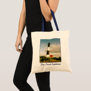 Tote Bag Toile budgétaire 'Phare de Fire Island @ Sunset'
