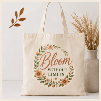 Tote Bag Toile Canvas Fleurie 'Épanouis Sans Limites'