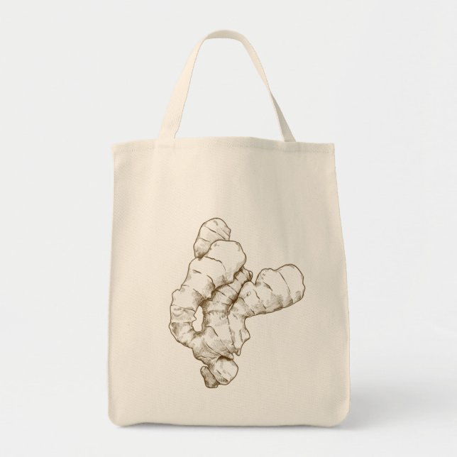 Tote Bag Toile de racines de gingembre Fourre-tout (Devant)
