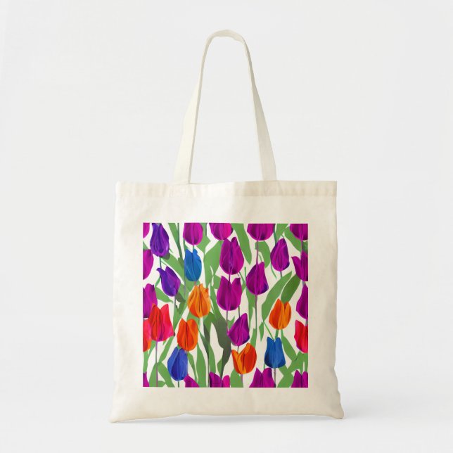 Tote Bag Toile de Tulipe de Printemps brillant Fourre-tout (Devant)