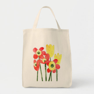 Tote Bag Toile enorme fourre-tout de PAVOTS et de TULIPES