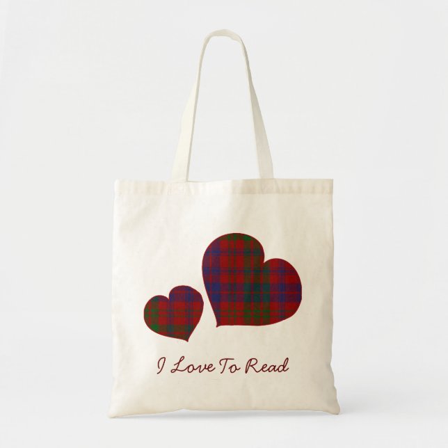 Tote Bag Toile Fourre-tout de coeurs de plaid de Ross (Devant)
