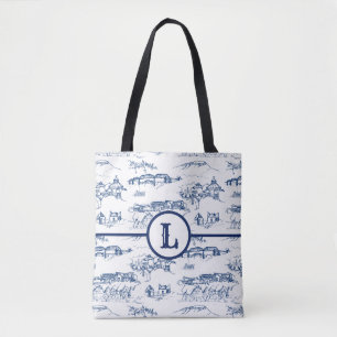 Tote Bag Toile Monogram Chattanooga Bleu