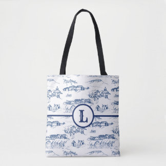 Tote Bag Toile Monogram Chattanooga Bleu