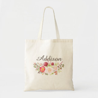 Tote Bag Toile personnalisée florale Fourre-tout de filles