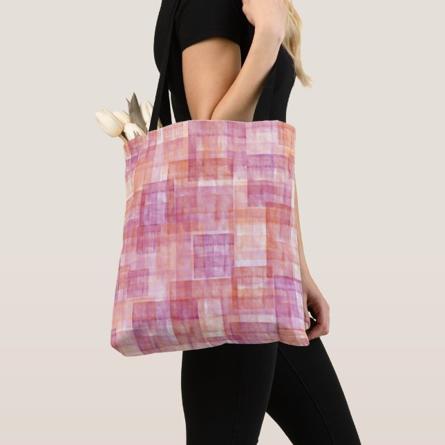 Tote Bag Toile rose rouge Orange Texture Pride lesbienne (De près)
