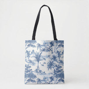 Tote Bag Toile Tropicale De Jouy