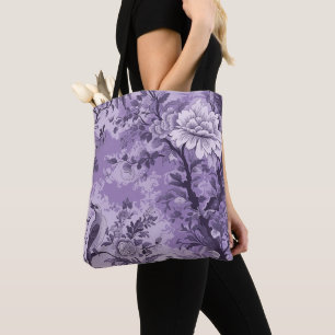 Tote Bag Toile violet vintage
