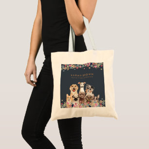 Tote Bag Toiletteur pour chien mignon petit marine marron