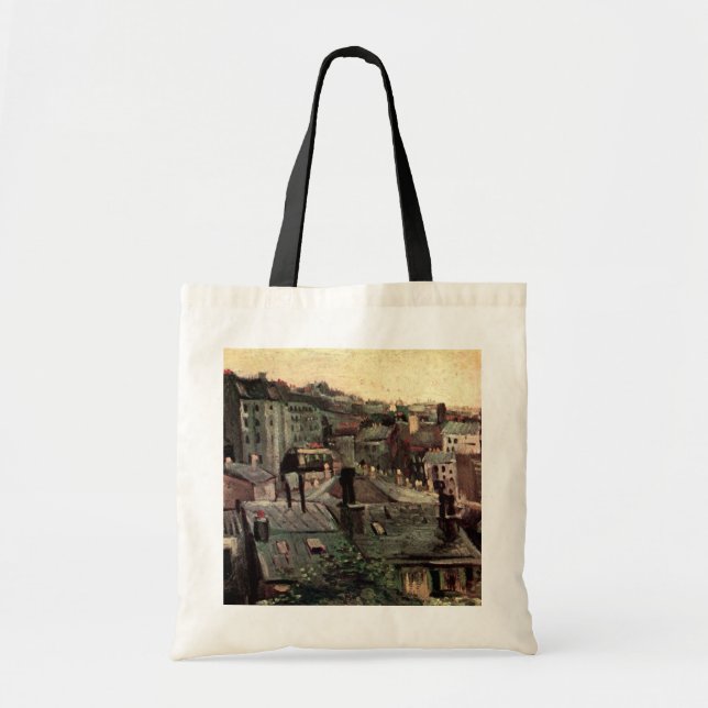 Tote Bag Toits et dos de maisons par Vincent van Gogh (Devant)