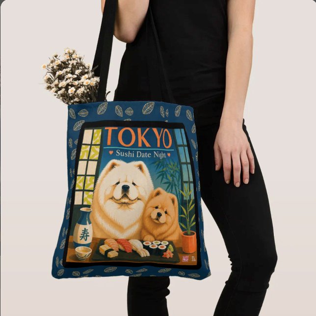 Tote Bag TOKYO SUSHI SOIRÉE  Art Muse  -Chow (Créateur téléchargé)