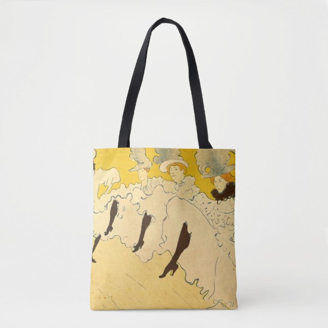 Tote Bag Tolouse-Lautrec Dancing Girls Yellow Poster Art (Devant)
