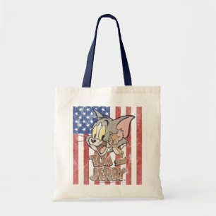 Tote Bag Tom et Jerry avec le drapeau des USA