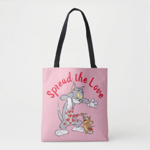 Tote Bag Tom et Jerry Peindre les Coeurs de la Saint-Valent