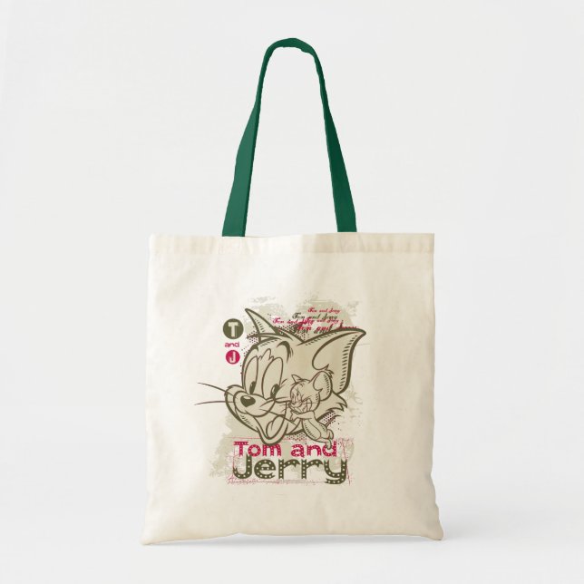 Tote Bag Tom et Jerry Pink et Green (Devant)