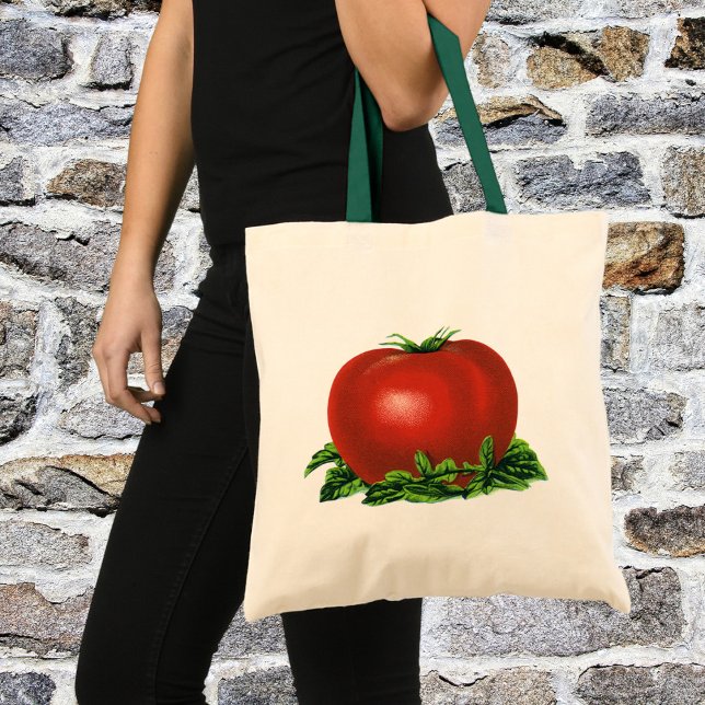 Tote Bag Tomate rouge mûr vintage, légumes et fruits (Créateur téléchargé)
