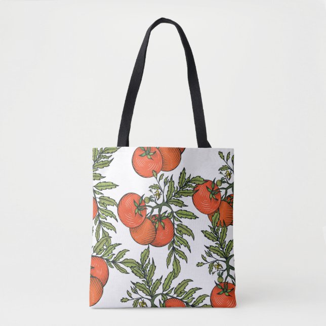 Tote Bag Tomate Vintage : Illustration du marché agricole. (Devant)