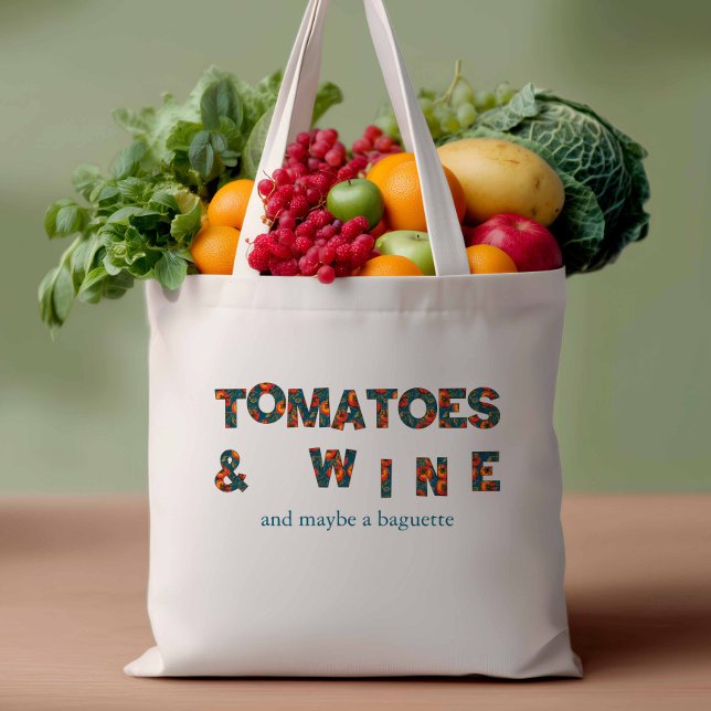 Tote Bag Tomates & Vins Été Shopping (Créateur téléchargé)