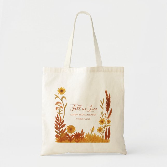 Tote Bag "Tombez amoureux" eau-forte florale aquarelle pour (Devant)