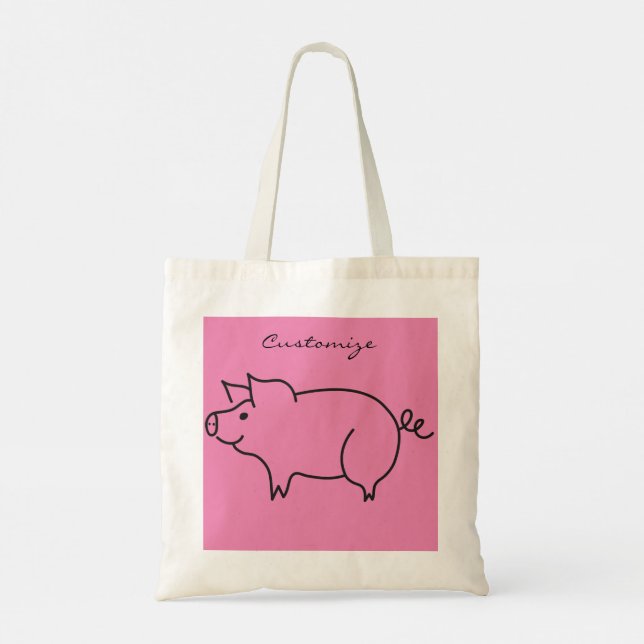 Tote Bag Tonnerre d'animal de porc (Dos)
