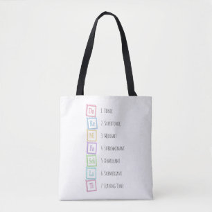 Tote Bag Tons de l'échelle Solfeggio Blocs musicaux pour b