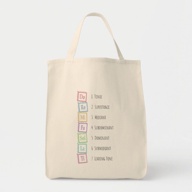 Tote Bag Tons de l'échelle Solfeggio Blocs musicaux pour bé (Devant)