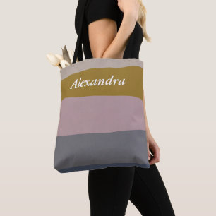 Tote Bag Tons de terre personnalisés Bloc de couleur minima
