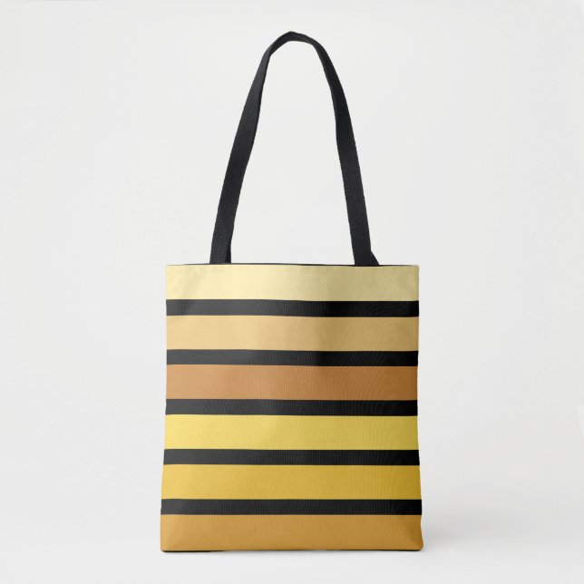 Tote Bag Tons Jaune Doré Sur Noir (Devant)
