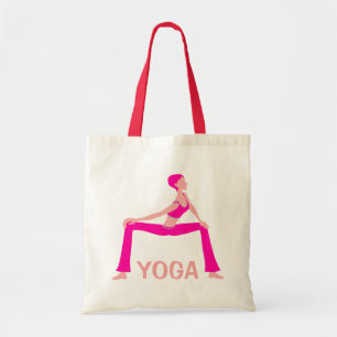 Tote Bag Tons Rose Et Peau Yoga Pose Silhouette