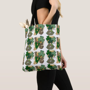 TOTE BAG TONS VERT MODÈLE SHAMROCK IRLANDAIS