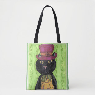 Tote Bag Top Hat Vintage Chat Cool Fun Marker Art