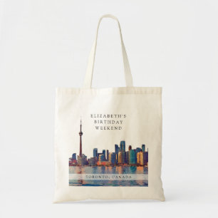 Tote Bag Toronto Skyline Aquarelle Anniversaire Week-end
