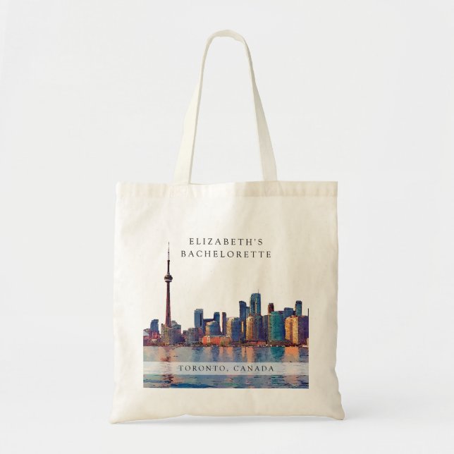 Tote Bag Toronto Skyline Aquarelle Enterrement de Vie de Je (Devant)