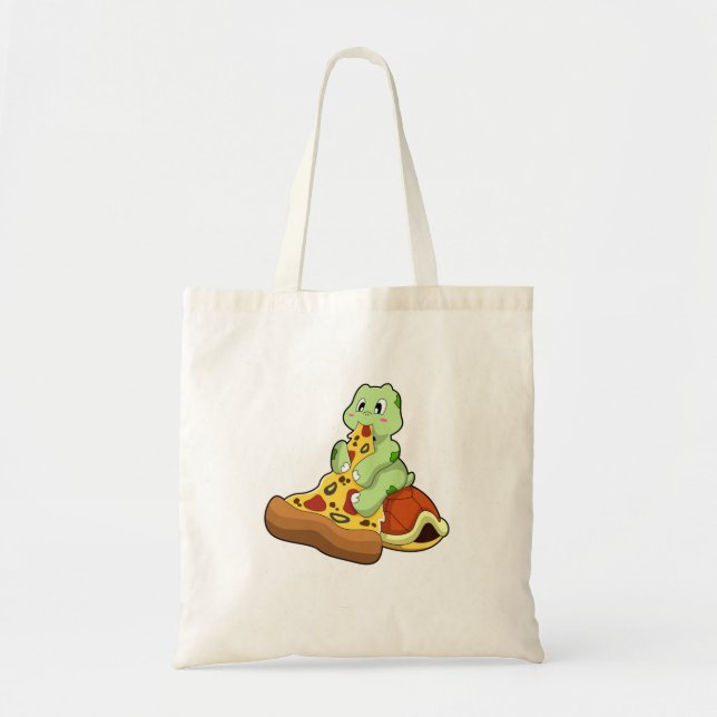 Tote Bag Tortue à la pizza (Devant)