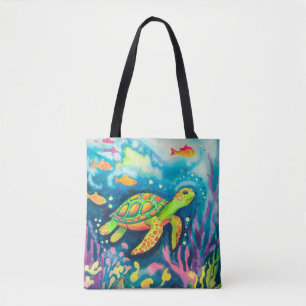 Tote Bag Tortue à peinture