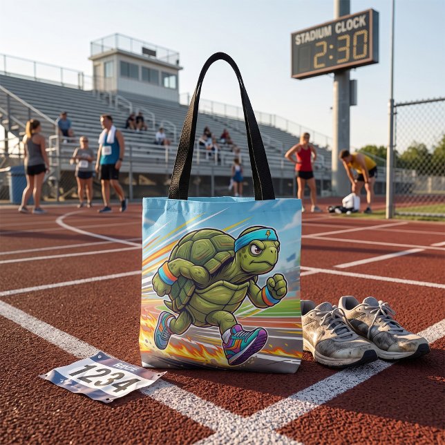 Tote Bag Tortue Athlétique Sprinteur Rapide (Créateur téléchargé)