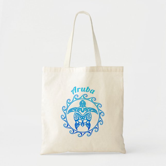 Tote Bag Tortue bleue Aruba (Devant)