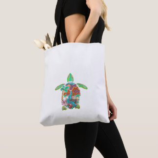 Tote Bag tortue colorée fourre-tout