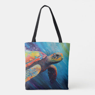 Tote Bag Tortue de mer à l'aquarelle