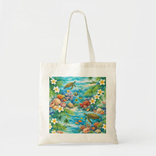Tote Bag Tortue de mer des Maldives Récif corallien Plage t