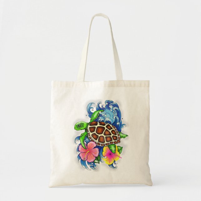 Tote Bag Tortue de mer tropicale (Devant)