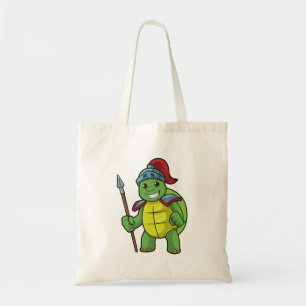 Tote Bag Tortue en guerrier avec Spear & Helmet
