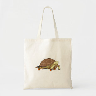 Tote Bag Tortue en patinage avec skateboard