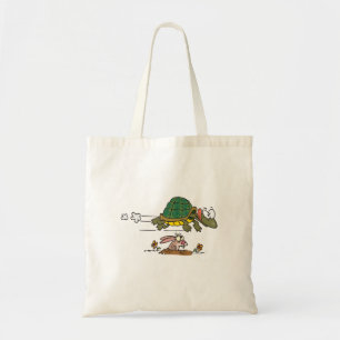 Tote Bag tortue et lièvre drôle de dessin animé de fable