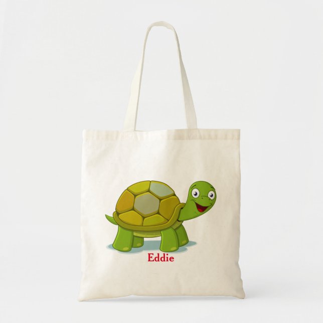Tote Bag Tortue mignonne fille personnalisée (Devant)