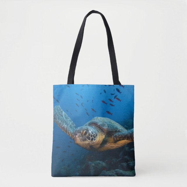 Tote Bag Tortue noire (verte) (Chelonia agassizi) (Devant)