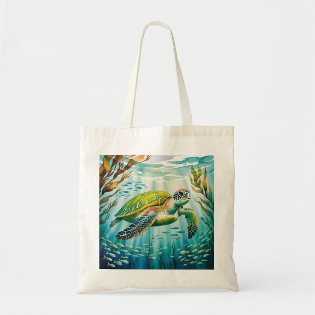Tote Bag Tortue peinte (Devant)