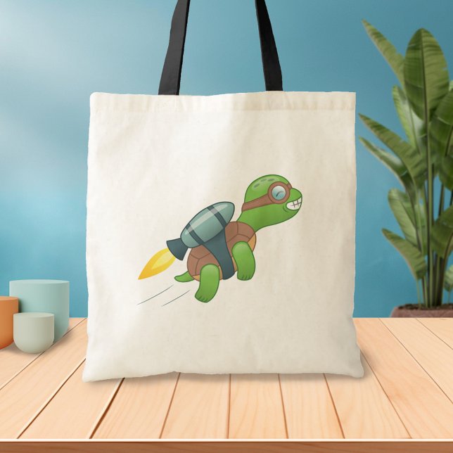 Tote Bag Tortue volante avec un Jetpack (Créateur téléchargé)