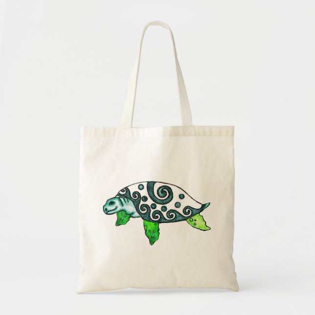 Tote Bag Tortues de mer tourbillonnant (Devant)