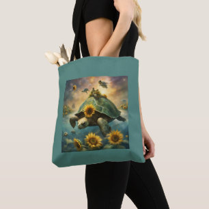 Tote Bag Tortues fantaisistes et achats de tournesols